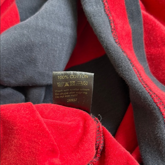 Barbour Red and Navy Striped Rugby Shirt US M - Picture 6 of 6